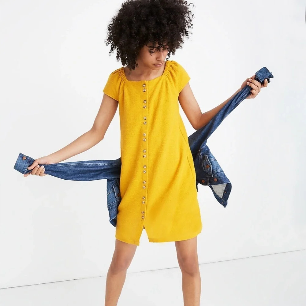Madewell Texture & Thread Cap-Sleeve Dress - Picture 2 of 9